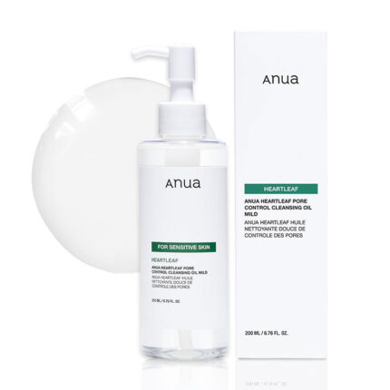 Anua Heartleaf Pore Control Cleansing Oil is a gentle yet potent cleansing oil that effectively removes makeup, blackheads, and sebum from your pores. It contains plant-based oils such as jojoba, olive fruit, and grape seed oils to deeply cleanse and nourish your skin. It also contains heartleaf extract, a soothing ingredient that helps prevent irritation and inflammation. This cleansing oil is suitable for all skin types, especially sensitive and acne-prone skin. It leaves your skin refreshed and hydrated without feeling greasy or clogging your pores. Anua Heartleaf Pore Control Cleansing Oil Mild - 200ml