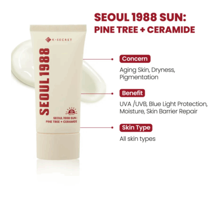 K-SECRET-SEOUL 1988 Sun:Pine Tree + Ceramide 50ml, SEOUL 1988 Sun, SEOUL 1988 sunscreen, K-SECRET-SEOUL 1988 sunscreen, sunscreen, K-SECRET sunscreen, Japan, Japan Mart