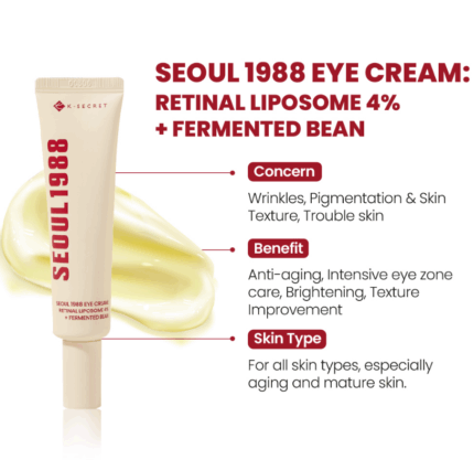 KSECRET - SEOUL 1988 Eye Cream : Retinal Liposome 4% + Fermented Bean 30ml, KSECRET - SEOUL 1988 Eye Cream, SEOUL 1988 Eye Cream, Eye Cream, Korean eye cream, Japan, Japan mart