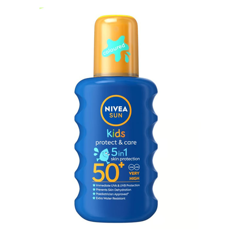 NIVEA SUN Kids Protect & Care Coloured Sun Cream Spray SPF50+ 200ml Mom & Baby, Sunscreen, Japan, Japan Mart