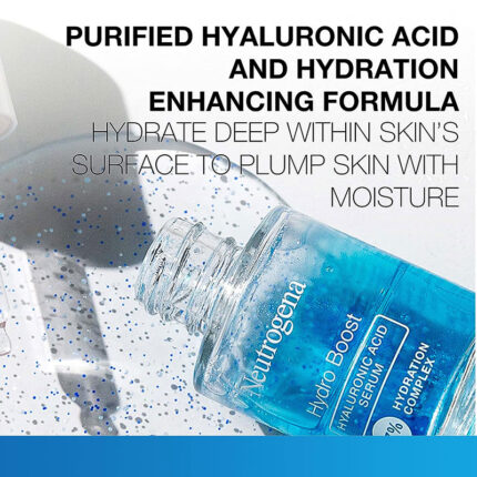 Give thirsty skin a boost of hydration with Neutrogena Hydro Boost Hyaluronic Acid Serum. Formulated with dermatologist-recommended, hydrating ingredients, this daily face serum instantly replenishes and smooths dry skin by infusing weightless hydration deep within skin’s surface. Simply layer underneath your Hydro Boost Gel-Cream for hydration benefits you can feel. Neutrogena Hydro Boost Hyaluronic Acid Serum - 30ml Neutrogena Hydro Boost Hyaluronic Acid Serum - 30ml STEP 1 After cleansing, apply 4 – 5 drops to your clean face and neck. Follow with moisturizer. STEP 2 Use every morning and evening for best results.