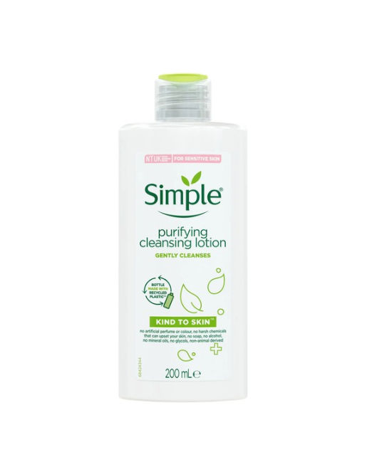 Simple Kind To Skin Purifying Cleansing Lotion 200ml Simple Kind To Skin Purifying Cleansing Lotion, Purifying Cleansing Lotion, simple cleanser, cleanser, face wash, makeup remover, Japan, Japan mart