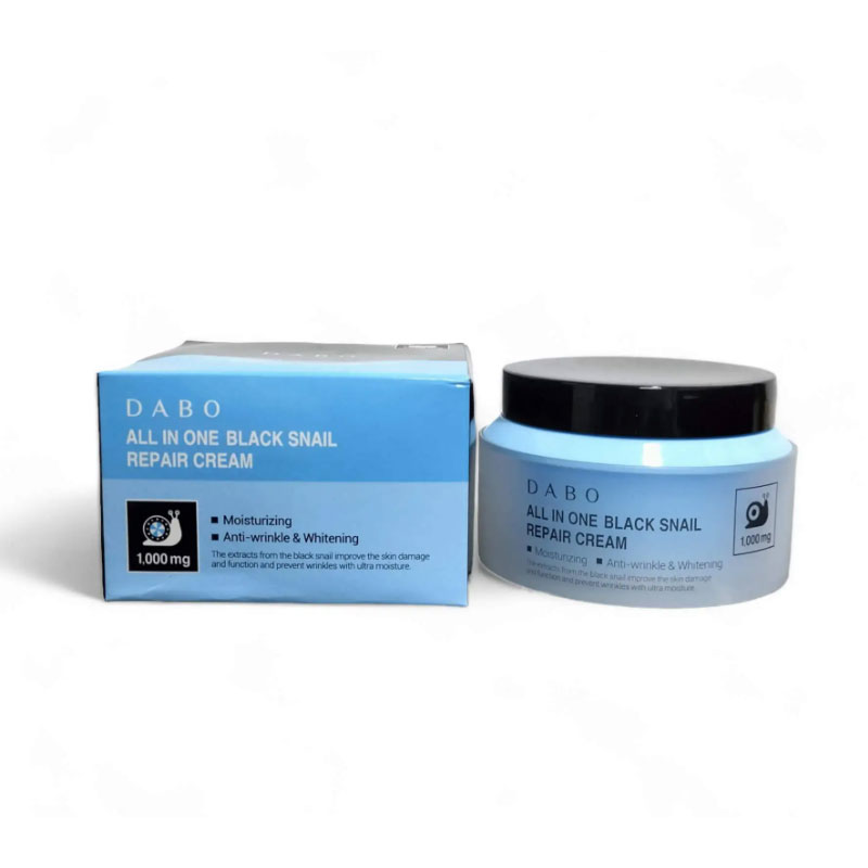 Dabo-All-In-One-Black-Snail-Repair-Cream-100gm Day, Night, Cream, Face, Care, K-Beauty, Moisturizer, Moisturizers, Scars, Skin, Skin Treatment, Treatment, Japan Mart